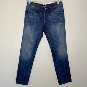 Dolce & Gabbana 14 gold blue denim jeans straight leg Sz 52